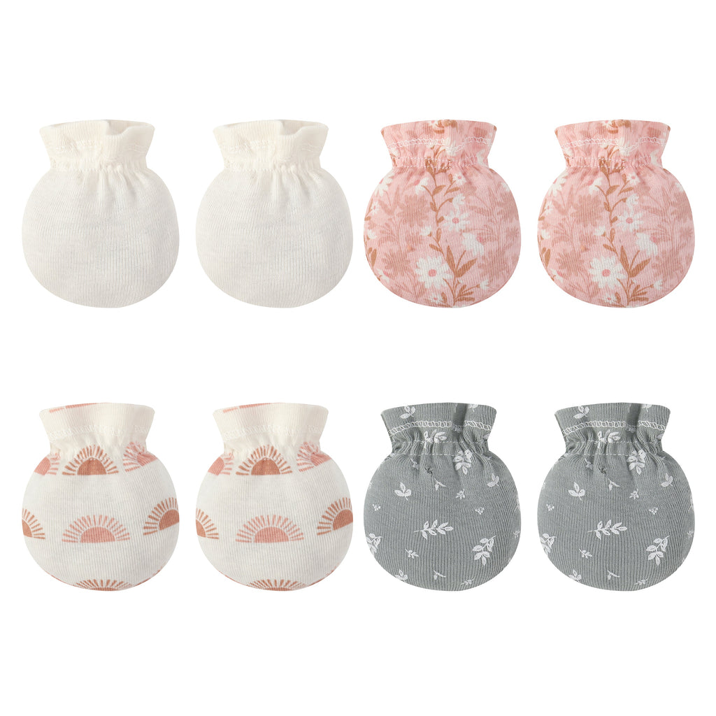 Motherschoice Baby Girls 4-Pack Mittens Multicolor IT4977 Age- Newborn to 6 Months