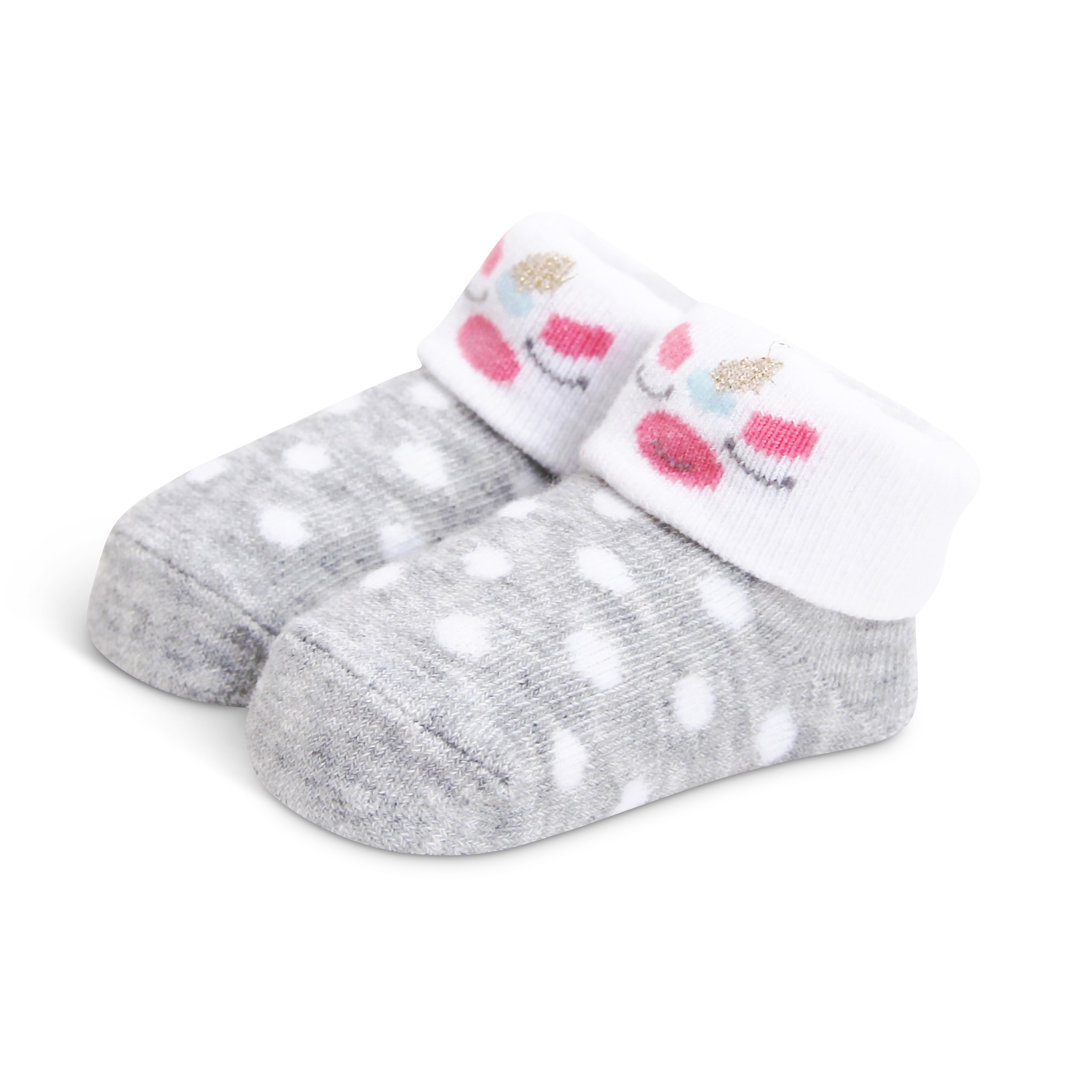 Motherschoice Baby Girls Unicorn Socks Booties Gift Box Grey/White/Pink  IT3950