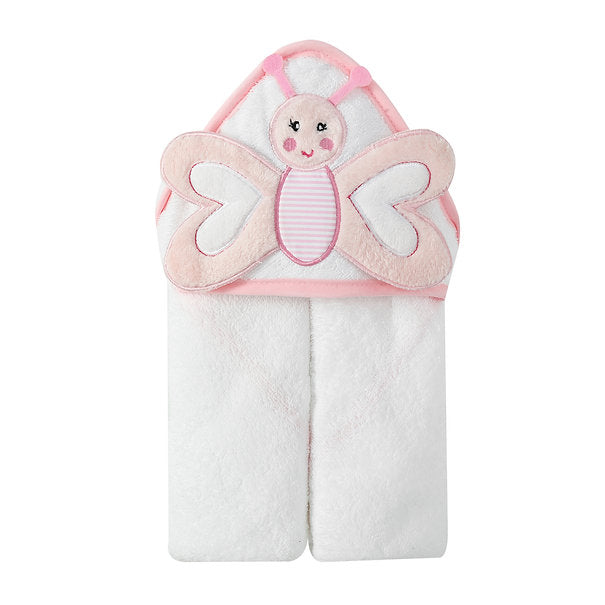 Motherschoice Butterfly Themed Baby 3D Hooded Towel (84 x 84 cm) Pink/White IT3592 Age- Newborn to 4 Years