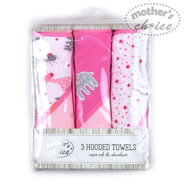 Motherschoice Cute Dinosaur & Stars Themed Baby Hooded Towels Pack of 3 (66 x 66 cm)  IT3055 Age- Newborn to 4 Years