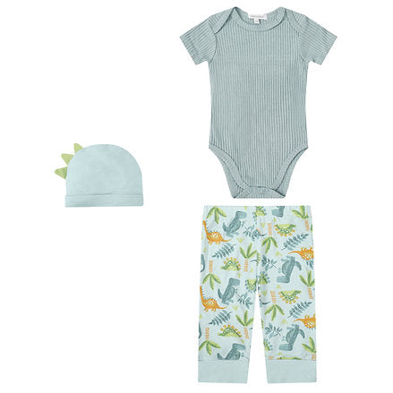 Motherschoice Dinosaur Themed Baby Ribbed Set of 3 Multicolor IT3589