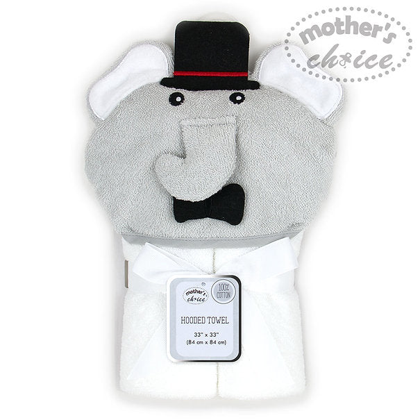Motherschoice Elephant Themed Baby 3D Hooded Towel (84 x 84 cm)  IT3367   Age- Newborn to 4 Years 