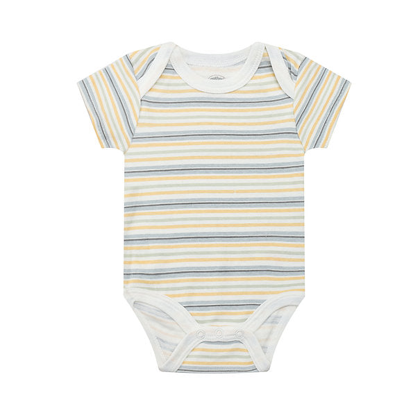 Motherschoice Jungle Themed Baby Daily Bodysuits (100% Cotton) Pack of 3 Grey  IT5633