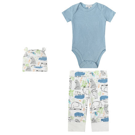 Motherschoice Jungle Themed Baby Ribbed Set of 3 Multicolor IT3584