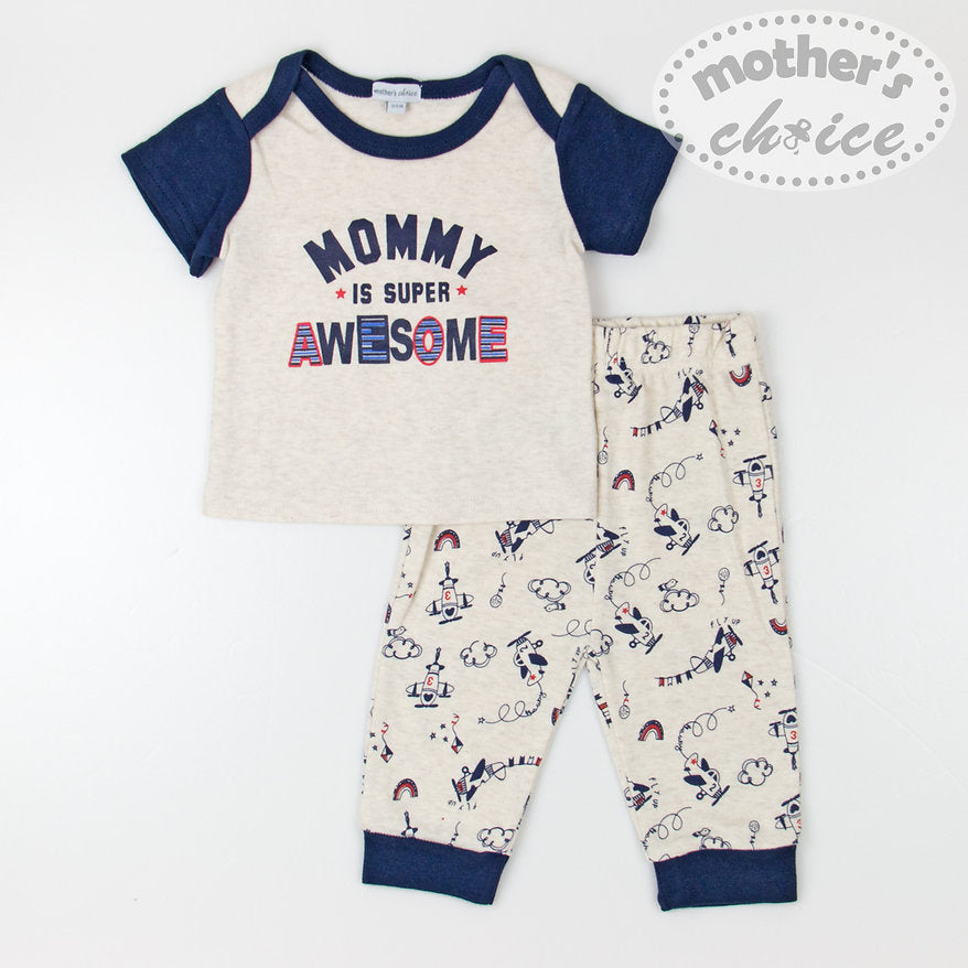 Motherschoice Mommy is Super Awesome Top and Bottom Set IT9607