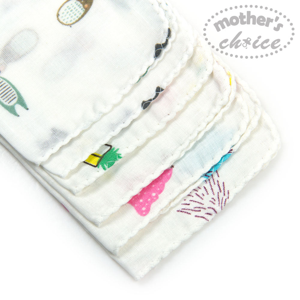 Motherschoice Ultrasoft Muslin Baby Double Layered Face Cloth Pack of 6 White IT3689B Age-Newborn & Above