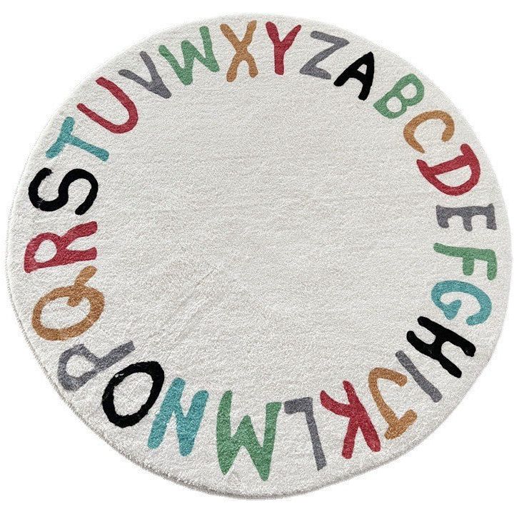 Peekaboo 3D Alphabet Round Carpet/ Baby Play Mat (100 cm Diameter) White/Multicolor Age- Newborn & Above