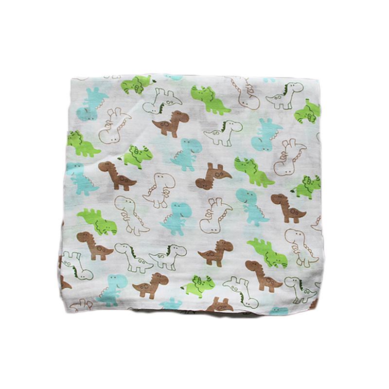 Peekaboo Dinosaur Printed Baby Muslin Swaddle Blanket 120 x 120 cm White Age- Newborn & Above