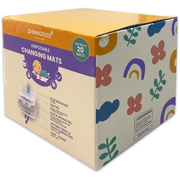 Peekaboo Disposable Changing mats (45x60cm) Large, Pack of 20 Age- Newborn & Above
