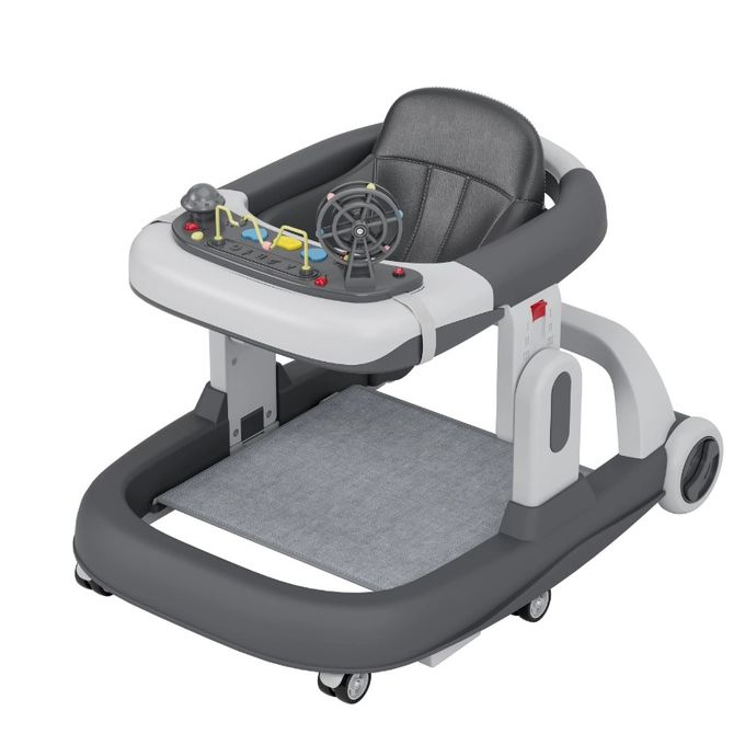 Peekaboo's 2-in-1 Activity Walker With 3 Level Height Adjustment Grey Age- 6 Months to 3 Years