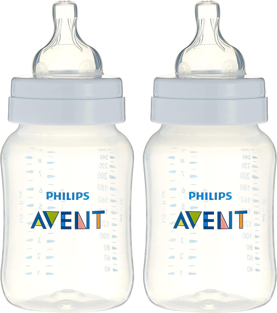 Philips Avent Anti-Colic Baby Feeding Bottle Pack of 2 260Ml/9Oz Scf813/62 Age- 1 Month & Above