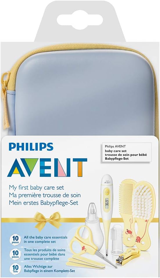 Philips Avent Baby Care Set & free Toiletry Bag Sch400/00 Scf870/21 Pack of 9 Age- Newborn & Above
