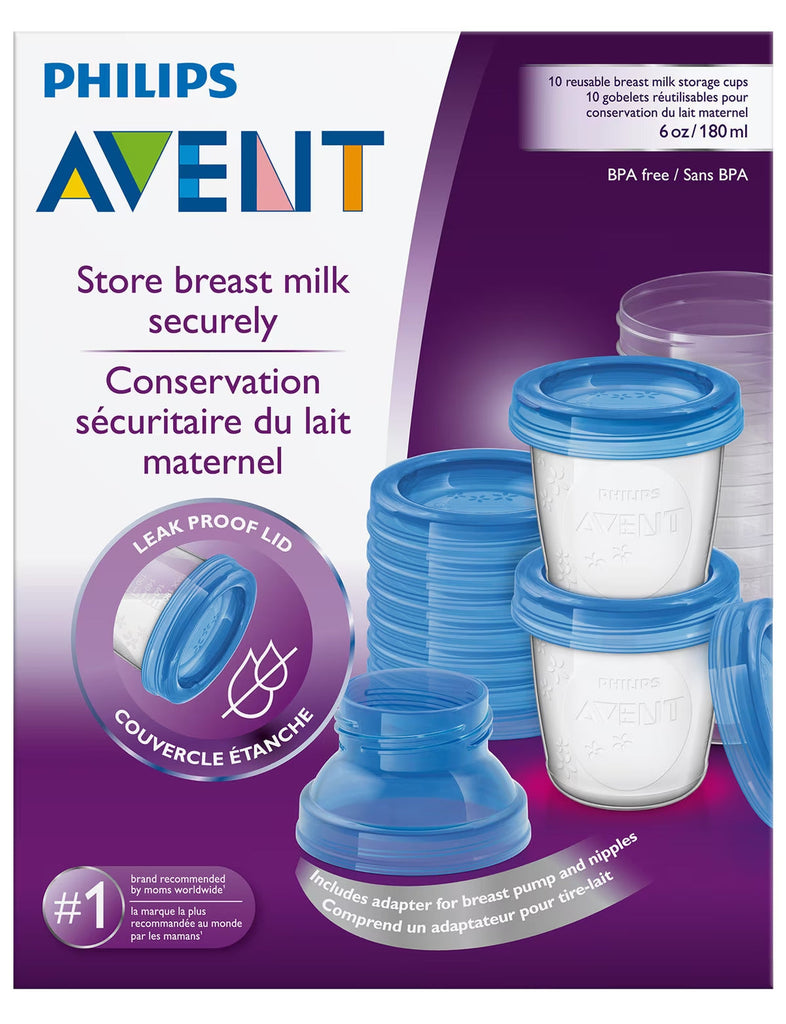 Philips Avent Breast Milk Storage Cups (Pack Of 10)-180ml SCF618/10