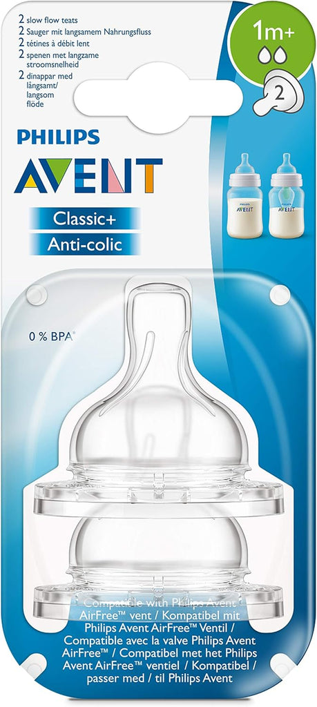 Philips Avent Classic Slow Flow Teat Pack of 2 Scf632/27 Age- Newborn & Above