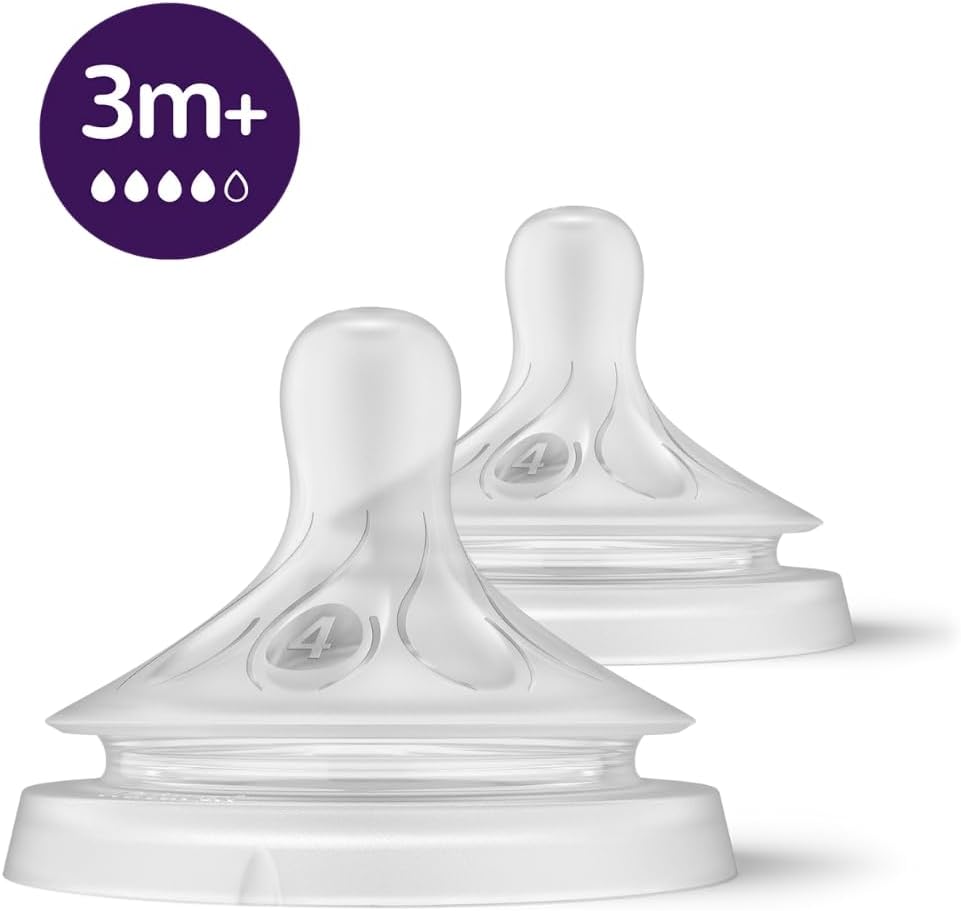 Philips Avent Eat Natural Teats 3.0 Size 4 SCY964/02 Pack of 2 Age- 3 Months & Above