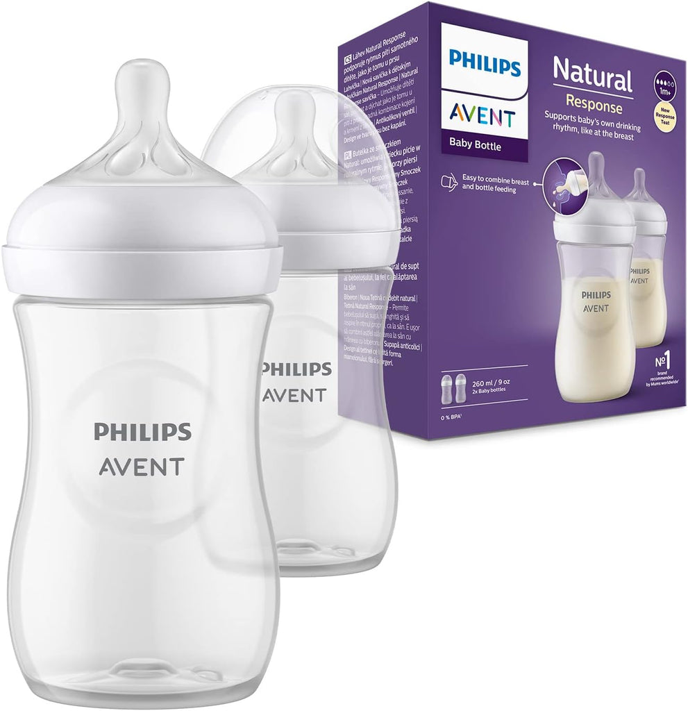 Philips Avent – Natural Response Bottle 125ml  Pack of 2  260Ml/9Oz Scy903/02 Age- 1 Months & Above