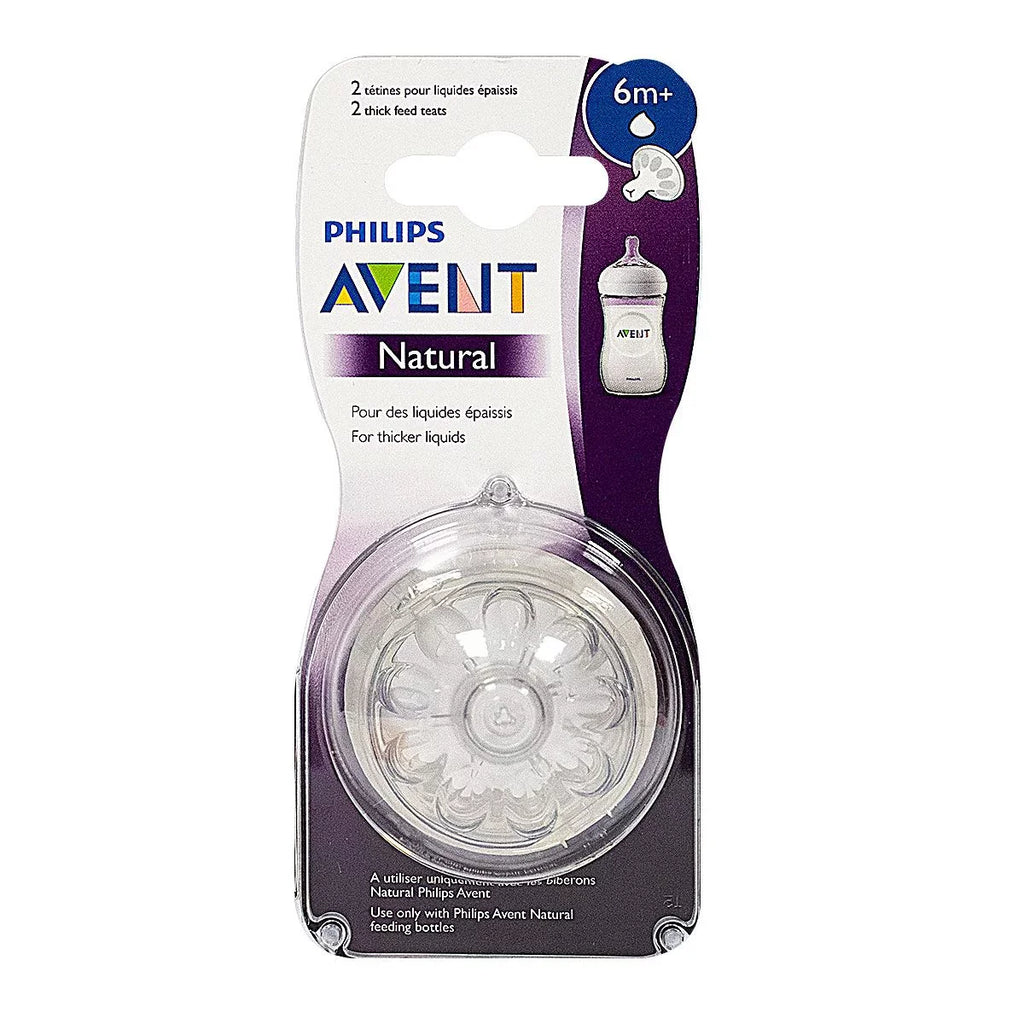 Philips Avent Natural Thick Feed Teats Transparent Scf046/27 Age- 6 Months & Above