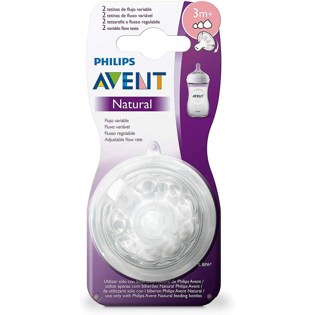 Philips Avent Natural Variable Flow Teats 2 Pack 3m+