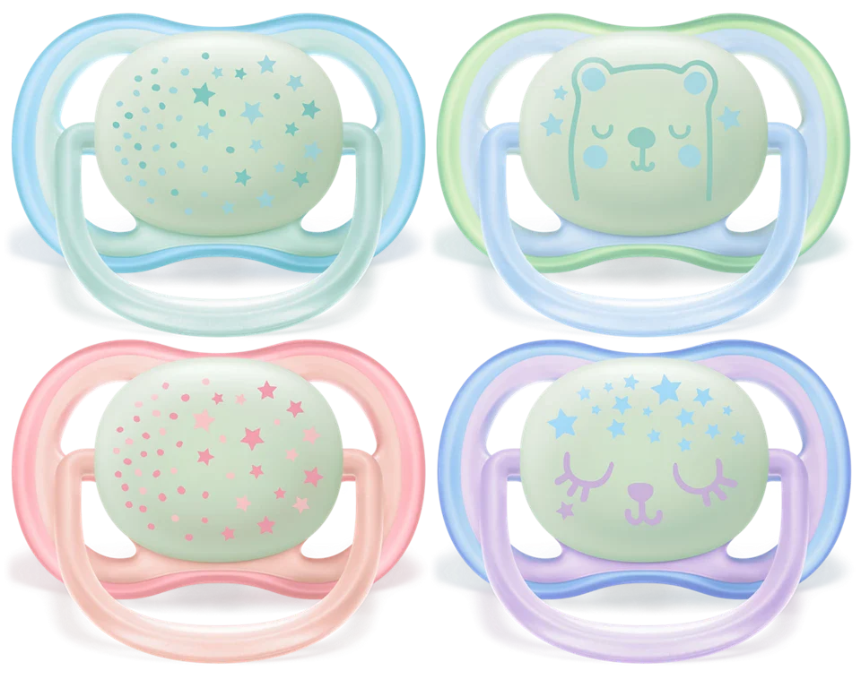 Philips Avent Ultra Air Night Baby Pacifiers  Scf376/10 Age- Newborn to 6 Months