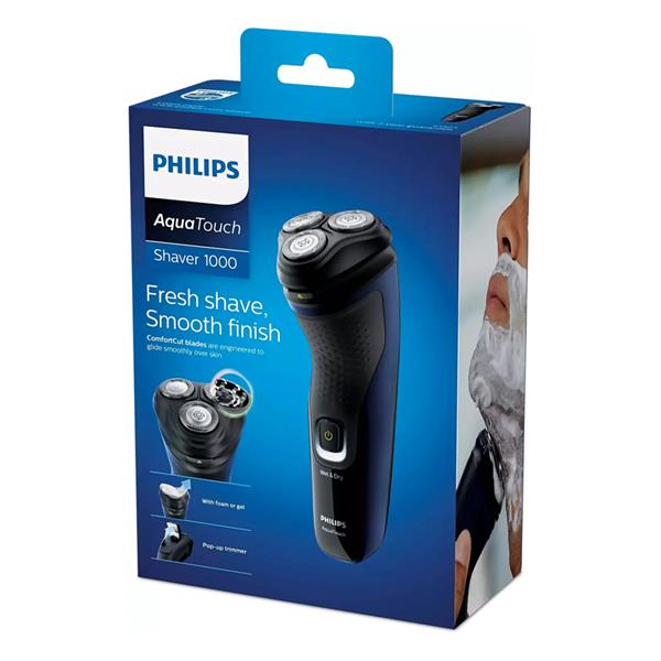 Philips Cordless Electric Shaver, 3D Pivot & Flex Heads, 27 Comfort Cut Blades, Up to 40 Min of Shaving, S1121/45