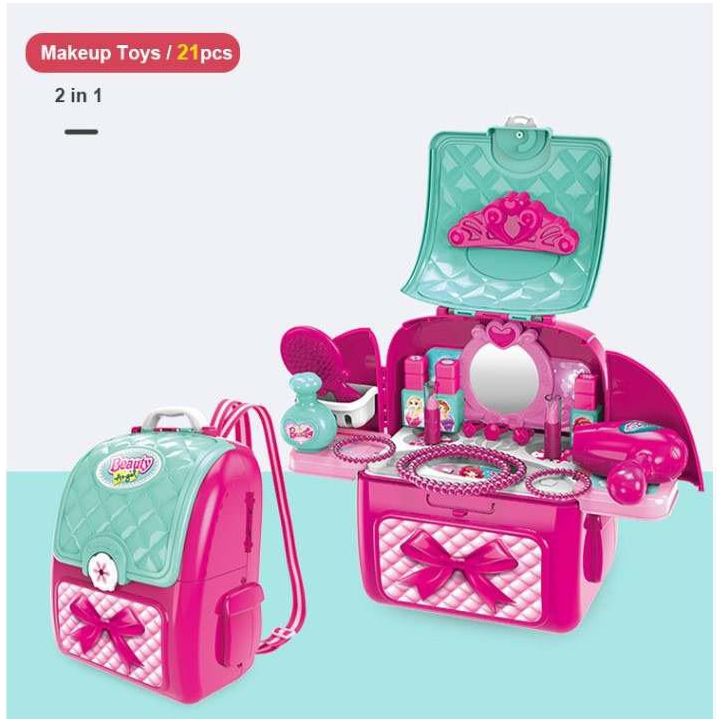 Pibi 2-in-1 Girls Make up Set of 21 in a Bag Pink Age- 3 Years & Above