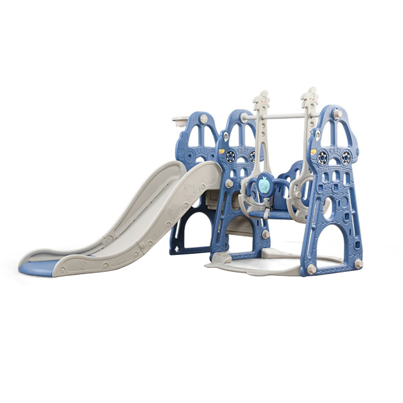 Pibi 3 in 1 Multifunctional Playset- Swing, Slide and Basketball Hoop Blue/Grey Age- 12 Months- 7 Years