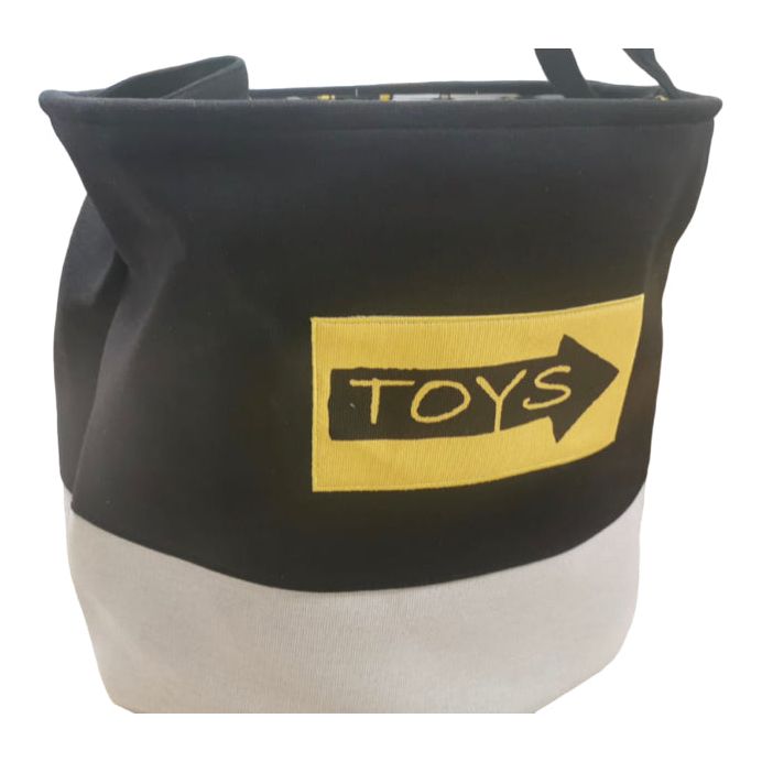 Pibi Adorable Toys Printed Laundry Bag/Toy Organizer (35 x 40 cm) Black Age- Newborn & Above