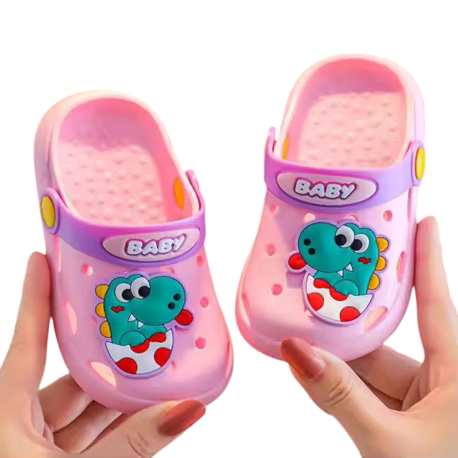 Pibi Boys Cute Baby Dinosaur Clogs Pink/Purple/Multicolor