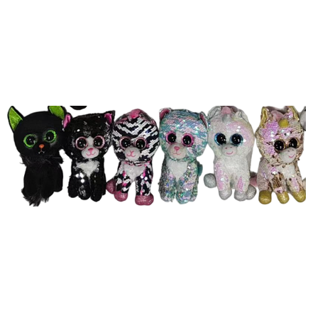 Pibi Cute Flippable Sequin Bunny Animals Plush Toy 15 cm Assorted (Single) Age - 3 Years & Above