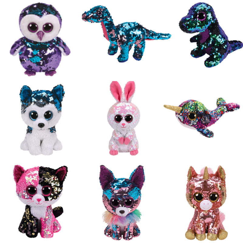 Pibi Cute Flippable Sequin Bunny Animals Plush Toy 15 cm Assorted (Single) Age - 3 Years & Above