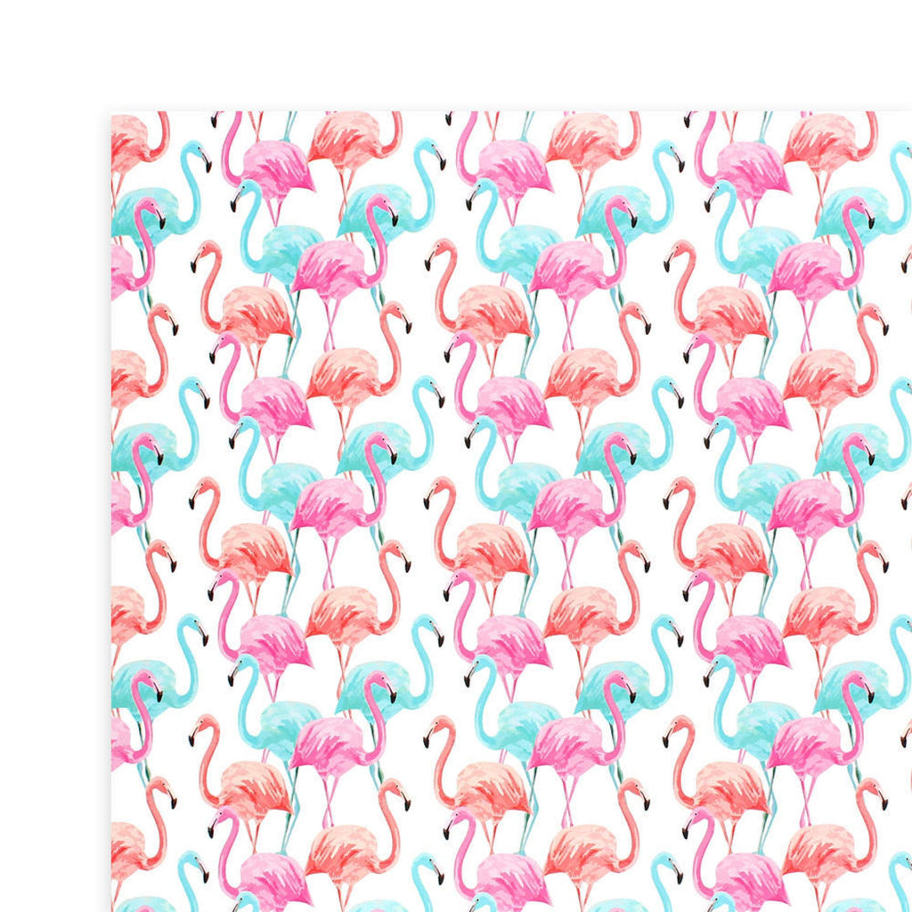 Pibi Flamingo Gift Wrapping Paper 50 x 70 cm White/Multicolor