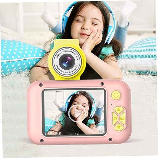 Pibi Kids 2.4 inch Front And Rear Dual Mini Camera Pink/Yellow Age- 3 Years & Above