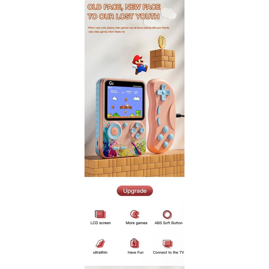 Pibi Kids G5 Handheld 3-Inch Gaming Console Box with Inbuilt 500 Games Single Assorted Age- 4 Years & Above