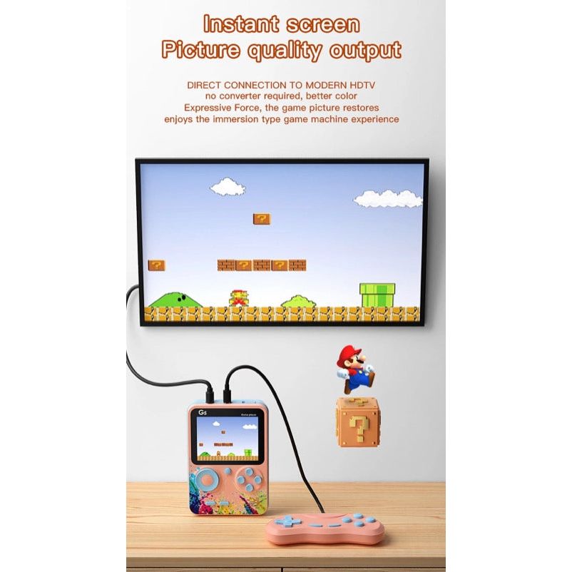Pibi Kids G5 Handheld 3-Inch Gaming Console Box with Inbuilt 500 Games Single Assorted Age- 4 Years & Above