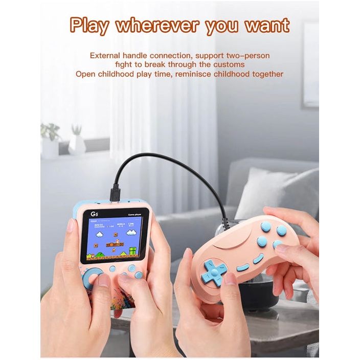 Pibi Kids G5 Handheld 3-Inch Gaming Console Box with Inbuilt 500 Games Single Assorted Age- 4 Years & Above