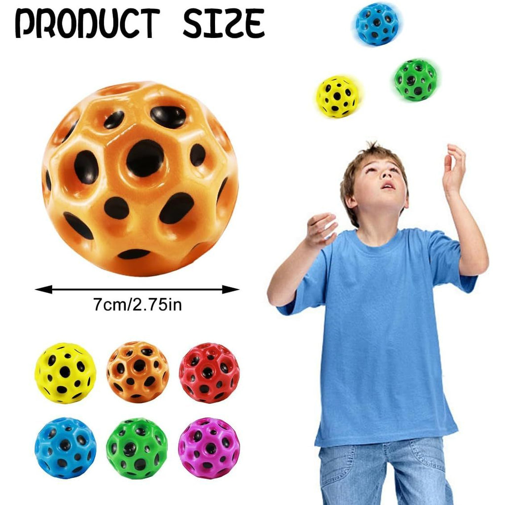 Pibi Mini 7 cm High Jumping & Bouncing Moon Ball Multicolor Assorted Age- 3 Years & Above