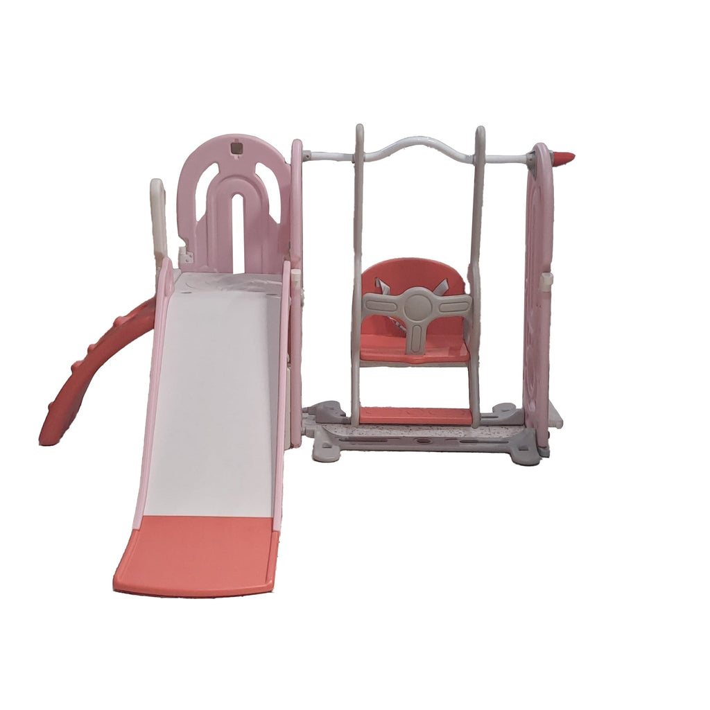 Pibi Multifunctional Playset- Climb, Slide & Swing Pink/Grey Age- 12 Months to 7 Years