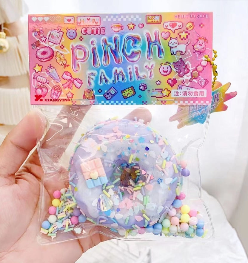  Pibi Pastel Donut Fidget Squishy Toy with Small Accessories (15 x 12 cm) PIN2401 Age- 3 Years & Above 