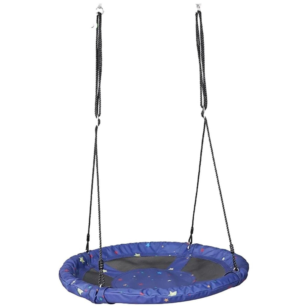 Pibi Portable Outdoor Platform Tree Swing Saucer (100 cm Diameter) with Hanging Rope Blue/Black Age- 3 Years & Above