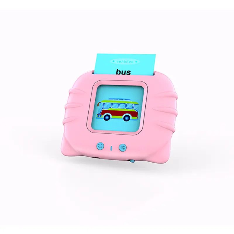 Pibi Talking Flash Cards with 112 Sight Words+USB Cable Montessori & Interactive Toddler Toys Pink Age- 12 Months & Above