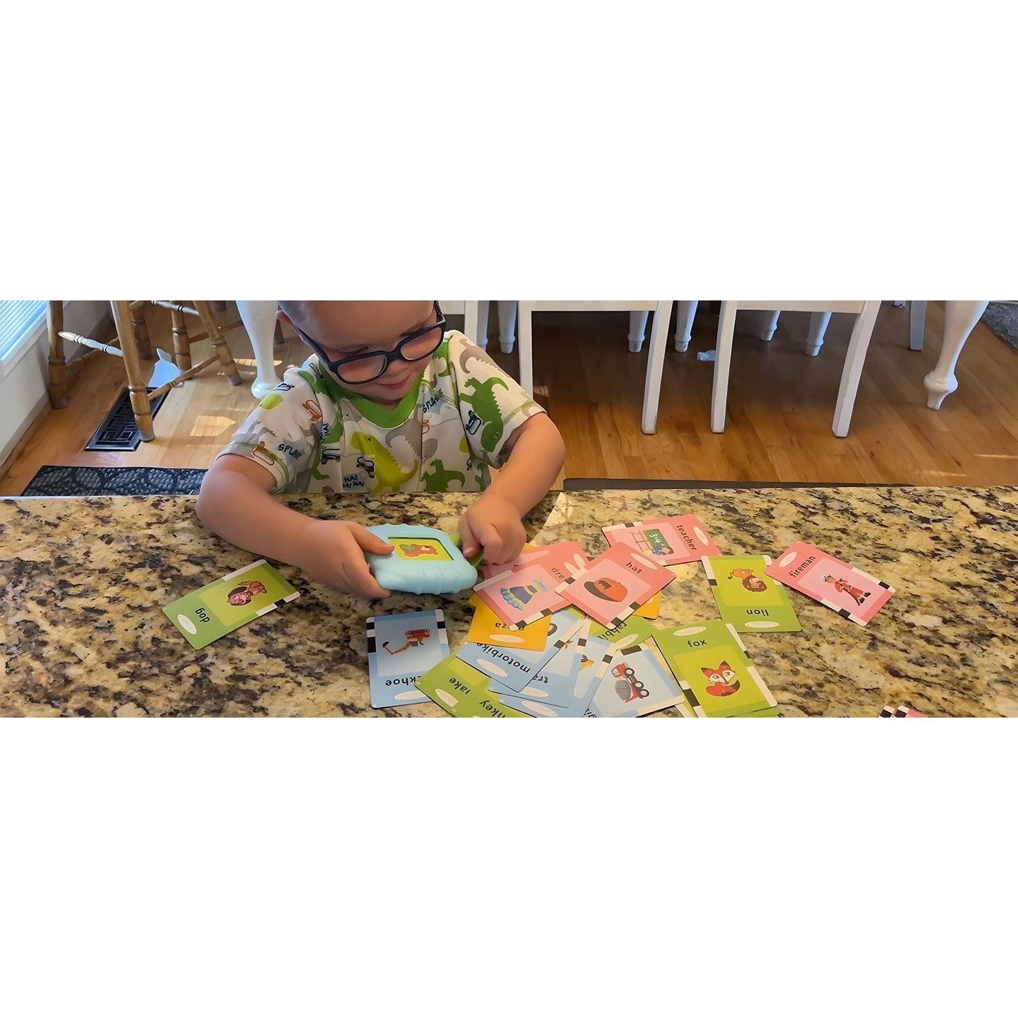 Pibi Talking Flash Cards with 112 Sight Words+USB Cable Montessori & Interactive Toddler Toys Pink Age- 12 Months & Above