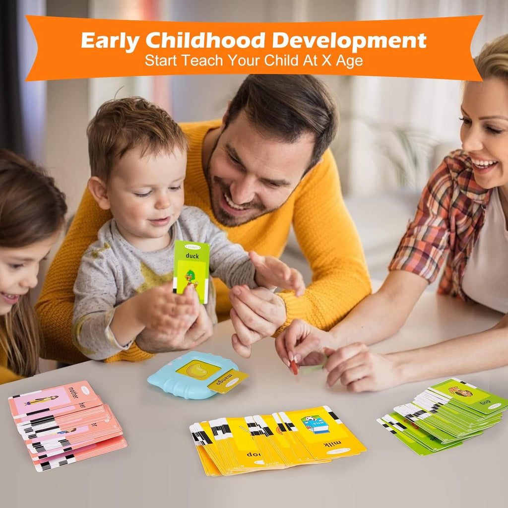 Pibi Talking Flash Cards with 112 Sight Words+USB Cable Montessori & Interactive Toddler Toys Pink Age- 12 Months & Above