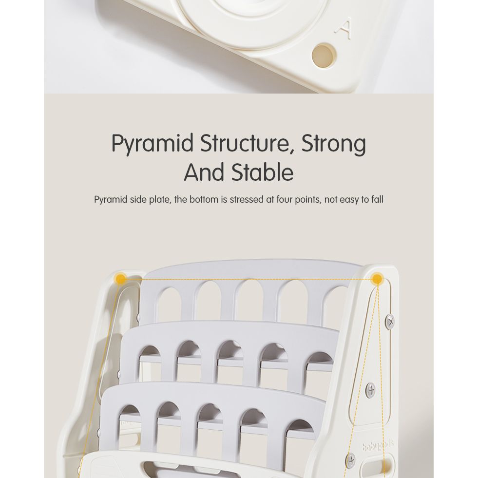 Pibi Three Layers Multifunctional Bookshelf & Toy Storage Shelf Age- Newborn & Abobve