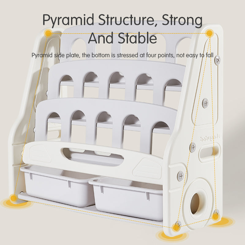 Pibi Three Layers Multifunctional Bookshelf & Toy Storage Shelf Age- Newborn & Abobve
