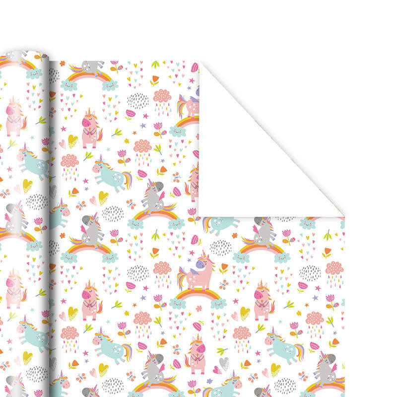 Pibi Unicorn, Rainbow, Clouds & Stars Gift Wrapping Paper 50 x 70 cm Multicolor