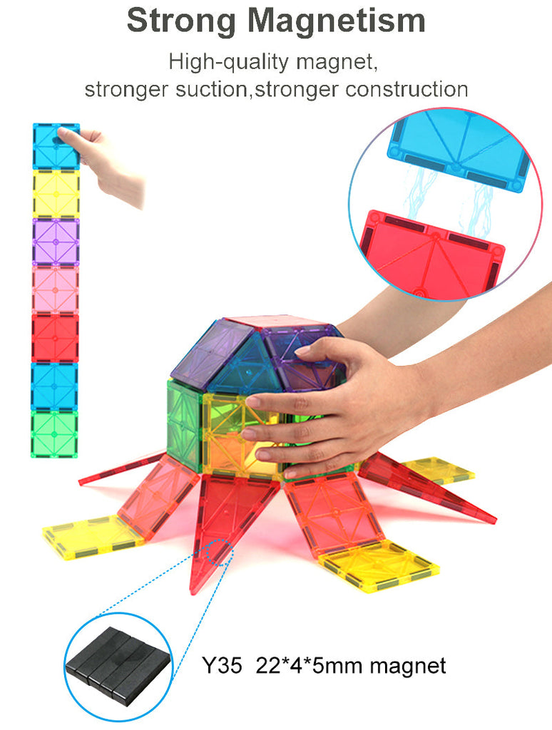 Pibi MNTL 108 Pieces Star Magnet Tile Toy Set (Classic) BH-MT04 Multicolor Age- 3 Years & Above