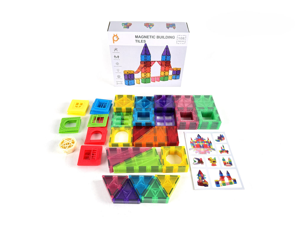 Pibi MNTL 108 Pieces Star Magnet Tile Toy Set (Classic) BH-MT04 Multicolor Age- 3 Years & Above