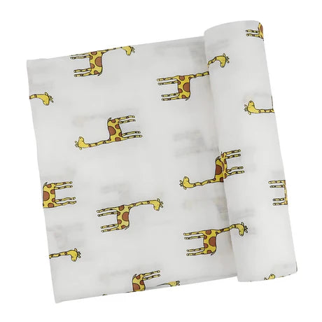 Peekaboo Giraffe Printed Baby Muslin Swaddle Blanket White 120 x 120 cm Age- Newborn & Above