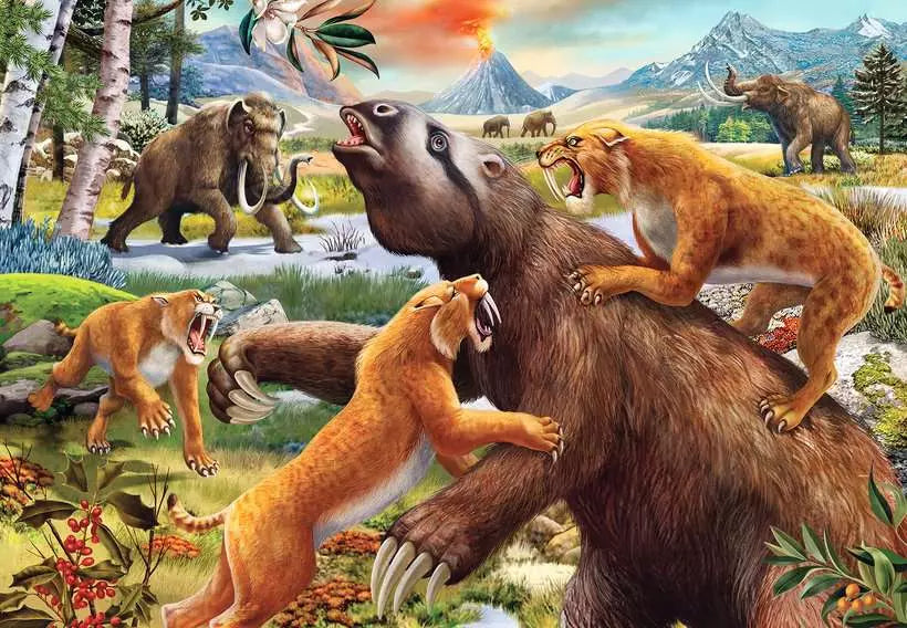 Ravensburger Jurassic Wildlife Jigsaw Puzzles (2x 24 Pieces) for Kids Age- 4 Years & Above 
