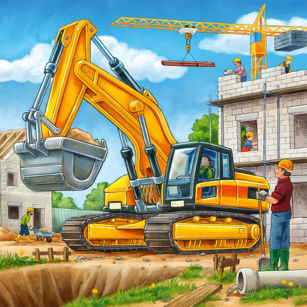 Ravensburger Large Construction Vehicle Kids Puzzle 3 x 49 Pieces Age- 4 Years & Above